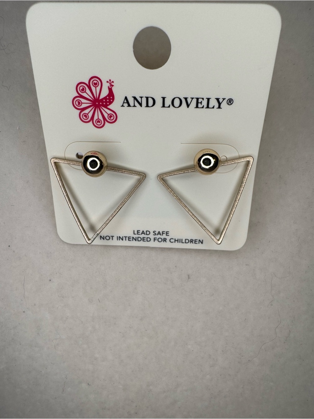 New And Lovely Gold Tone Triangle Drop Earrings